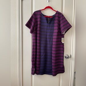 Danny and Nicole Purple Geometric Pattern Dress